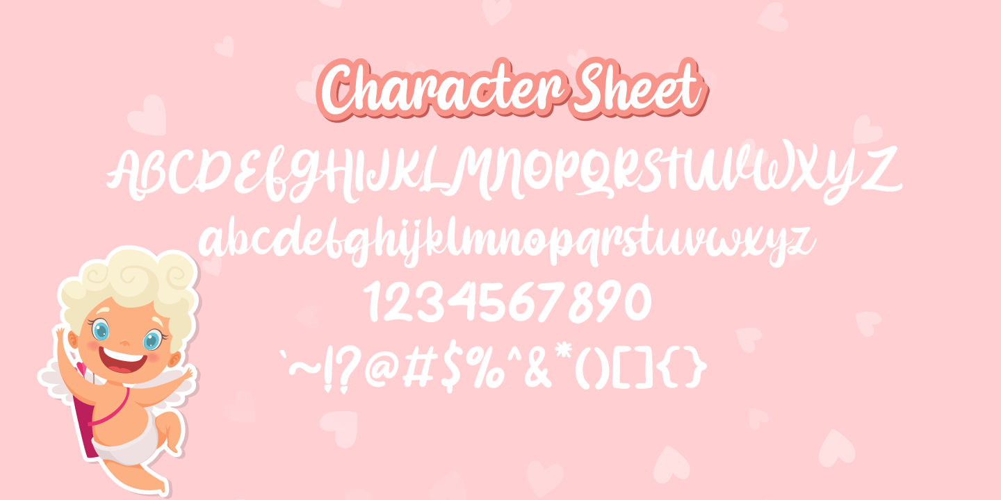 Пример шрифта Pinky Cupid #5